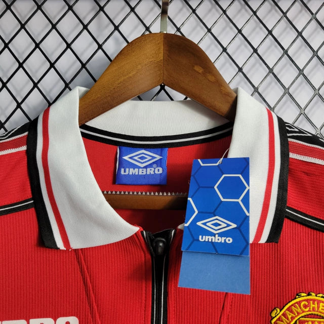 Camisa Retrô Manchester United 98/99 Manga Longa Home Umbro - Vermelho