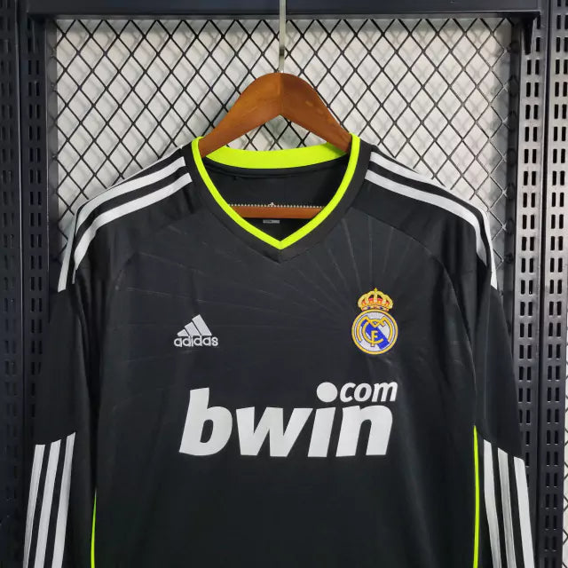 Retro Real Madrid 10/11 Away Manga Longa Adidas - Preto